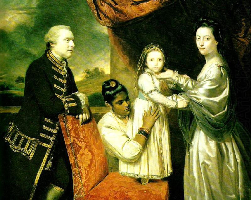 Sir Joshua Reynolds george clive with his family and an indian maidservant china oil painting image
